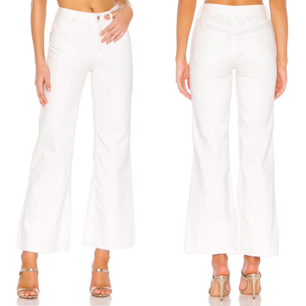 Free People High Rise Straight Flare in White Out
